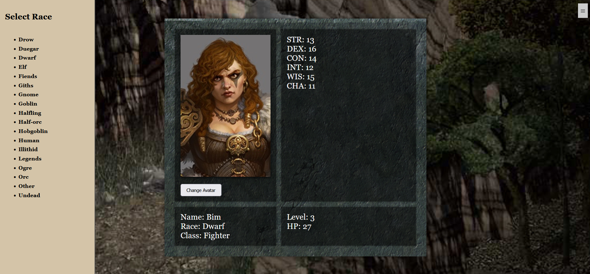 UI example